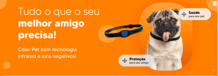 Colar Pet de Tecnologia infrared e íons negativos